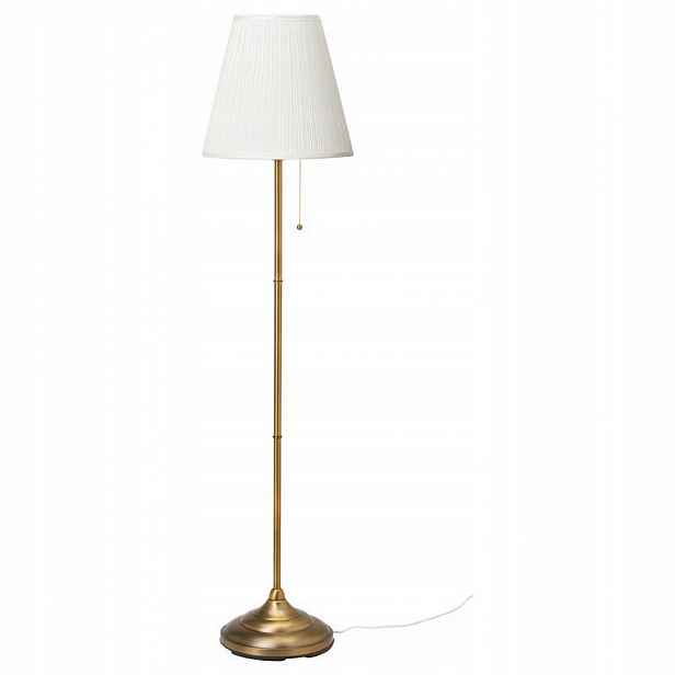 podlahová lampa, lampa na čtení Ikea Årstid, mosaz/bílá, 155 cm