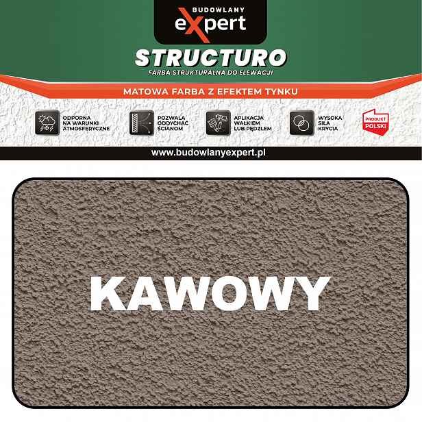 Barva s efektem omítky Structuro 9L Fasádní Kávová