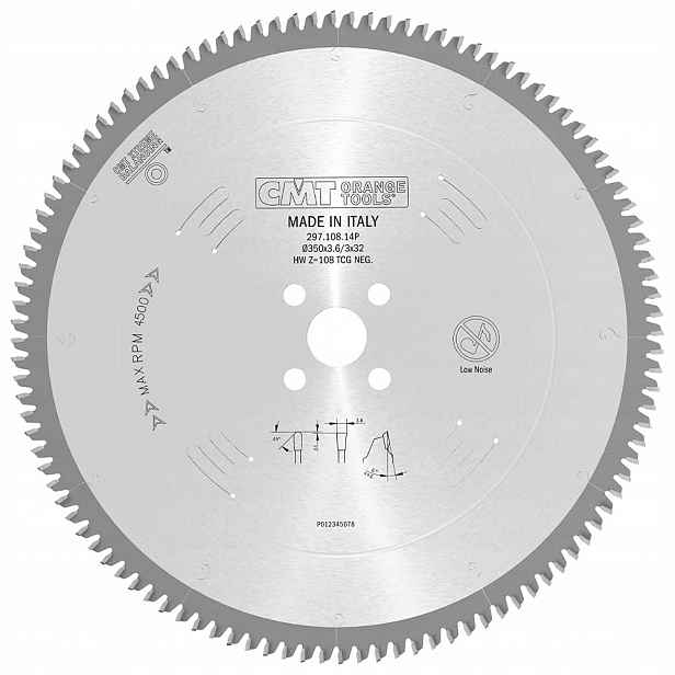Cmt Pila Hm pro hliník Pvc 350x32x108Z/ -6°Neg