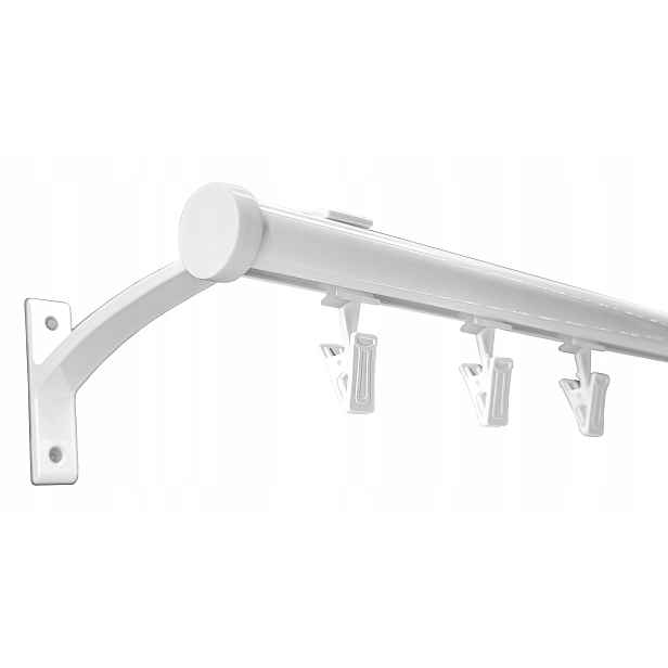 Garnýž Kolejnicový Apartmánový Alu 20 mm Bílý 120 cm žabky