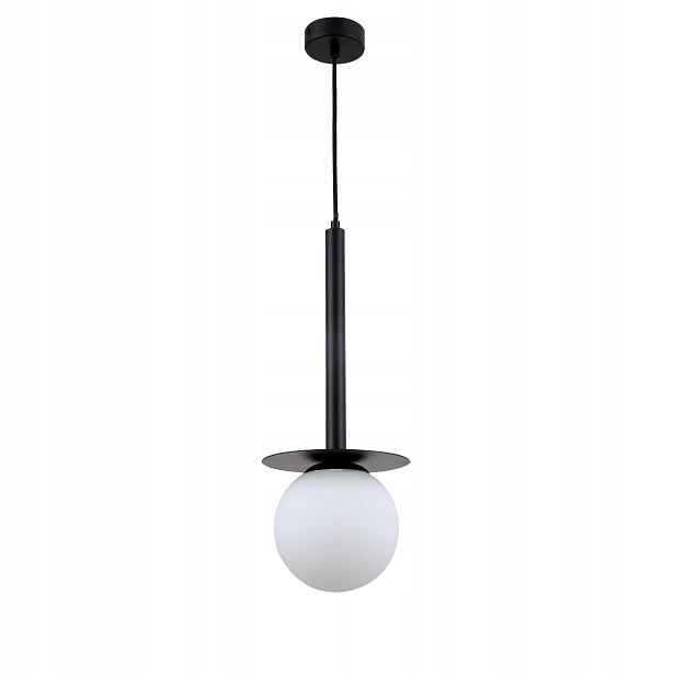 Light Prestige Roma závěsná lampa 1xE14 černá/bílé kovové sklo Ø18 cm