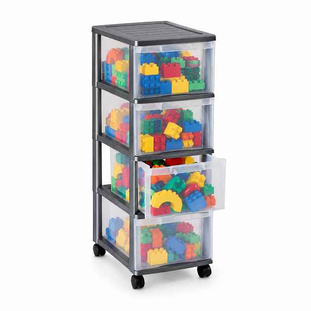 SUNDIS Úložný box se 4 zásuvkami, antracit, OFFICEMIX - MAXI