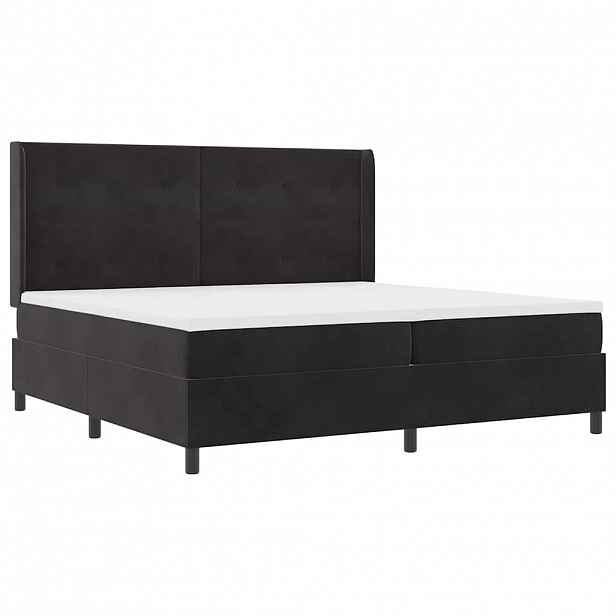 vidaXL Postel s boxspringem s LED pásky Černá 200 x 200 cm samet