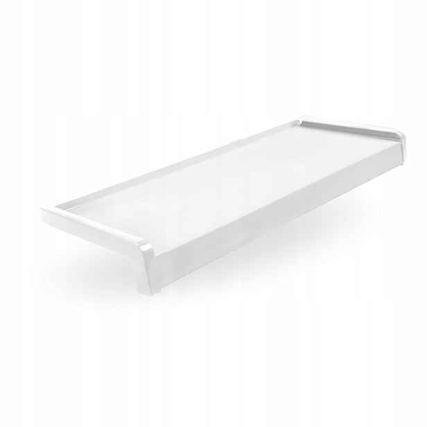 Vnější parapet Ocel Ocelový s Alu Záslepkami, šířka 25 cm, délka 80 cm, Bílý