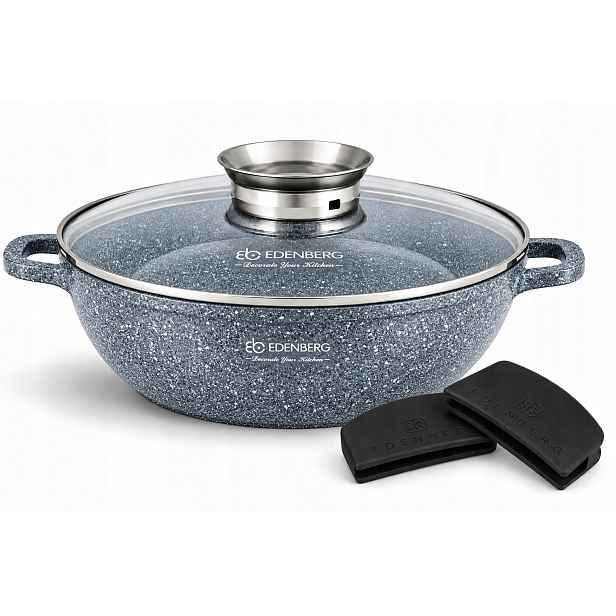 Nízký Hrnec 3.3L Mramor Aroma Knob 28 cm Edenberg
