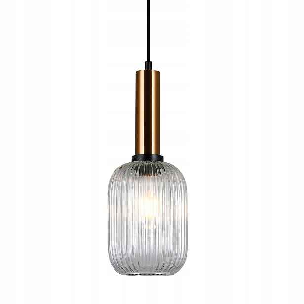 Antiola Závěsná lampa Zlatá moderní bublina Průhledný stínítko E27 40W