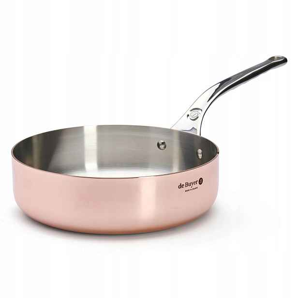 Prima Matera Rendlík měděný, nízký, rovný, 24 cm De Buyer