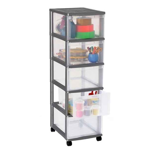 SUNDIS Úložný box se 5 zásuvkami, antracit, OFFICEMIX - MAXI