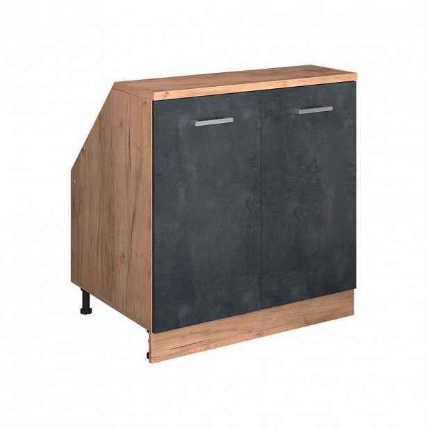 Vicco R-LINE Černý beton 80 cm se 2 dveřmi, korpus skříně hloubka 60 cm