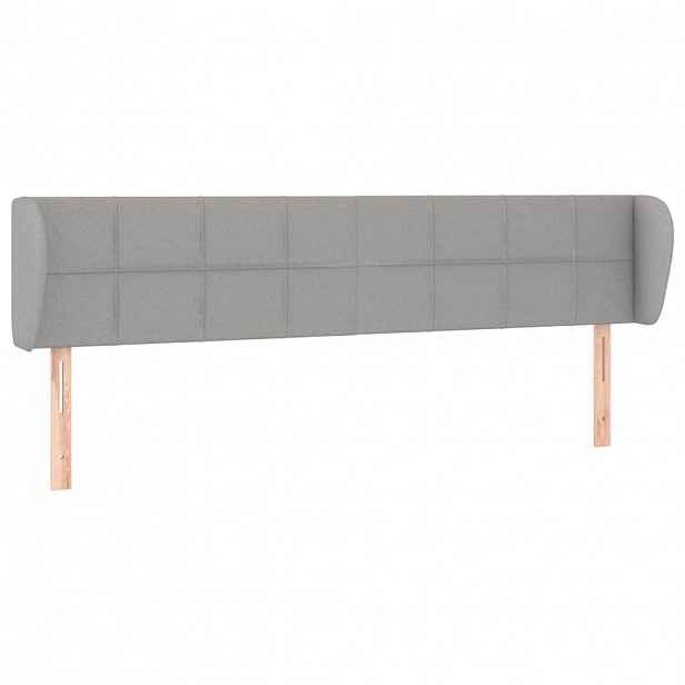 vidaXL Čelo postele typu ušák světle šedé 203x23x78/88 cm textil