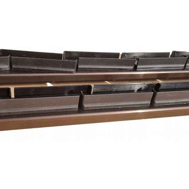Hliníkovo-plastový vodicí systém žaluzií 109 cm hnědočerný