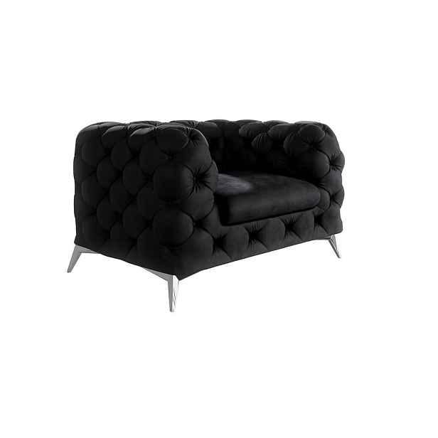 S-Style KŘESLO CHESTERFIELD Laura z černého sametu