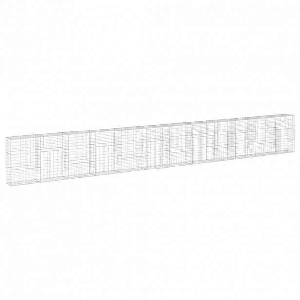 vidaXL Gabionový koš s víkem 1 200 x 50 x 150 cm pozinkované železo