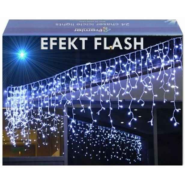 Rampouchy 500 Led Záclona Venkovní Osvětlení IP44 Bílá Studená Studený Flash 25M