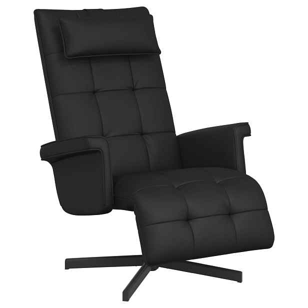 vidaXL Otočná židle Černá Umělá kůže