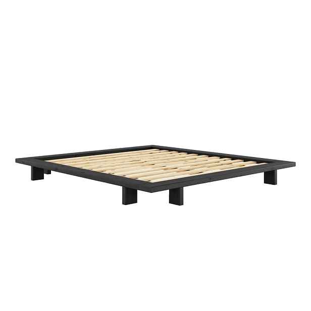 Černá dvoulůžková postel z borovicového dřeva s roštem 180x200 cm Japan – Karup Design