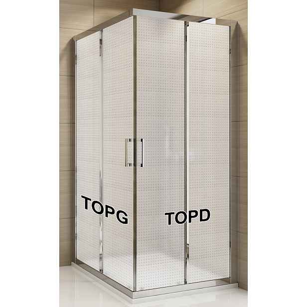 SanSwiss TOPD 0800 50 30 Pravý díl sprchového koutu 80 cm, aluchrom/mastercarré