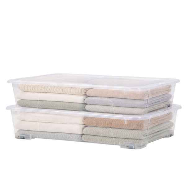 SUNDIS Úložný box pod postel VIEW BOX 50 L – pod postel, s víkem a kolečky 78 x 56 x 17 cm