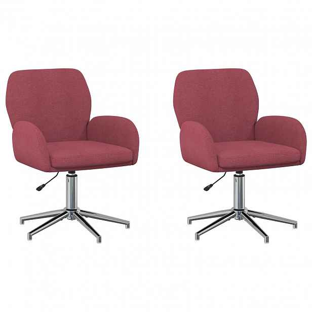 vidaXL Otáčecí židle k psacímu stolu 2 ks 54 x 58 x 90 cm Víno Červené