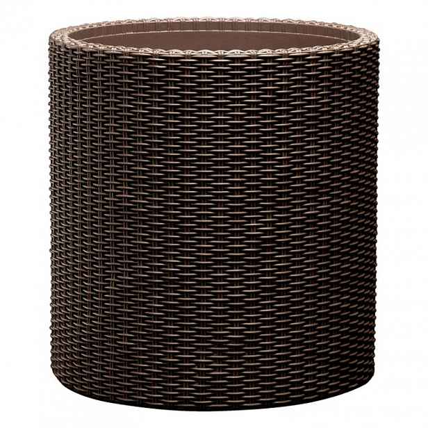 KETER LARGE CYLINDER Planter kvetináč, 44 x 44 x 44cm, ratan, hnědá