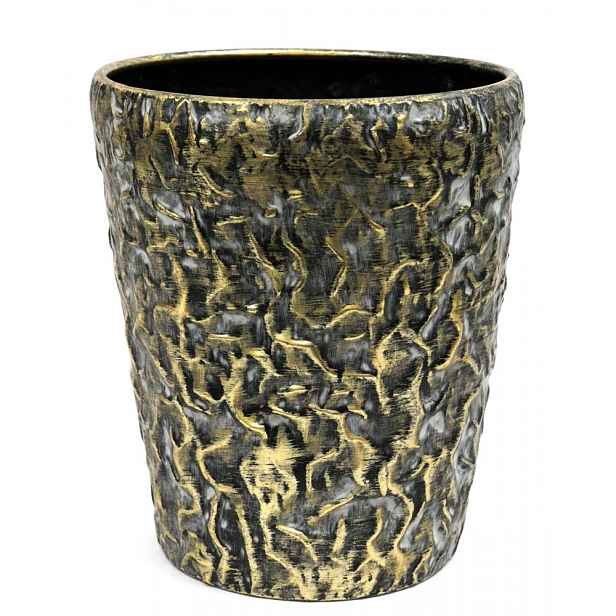 Květináč Obal Na Květináč Kovový Zlatý Grafitový Černý 30x26 cm Loft Stylový 25