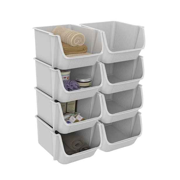 SUNDIS Sada 4 úložných boxů - FLY TOWER - bílá