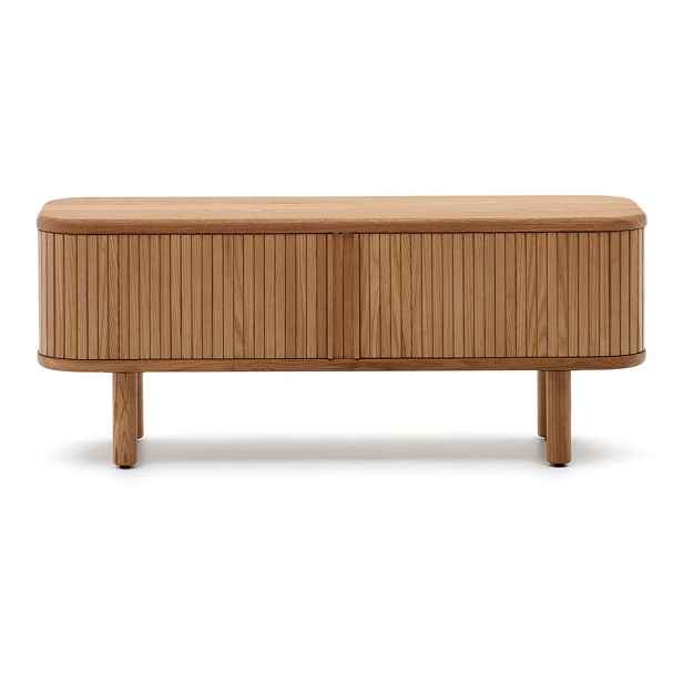 TV stolek v dekoru jasanu v přírodní barvě 120x50x40 cm Mailen – Kave Home