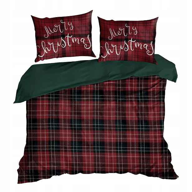 Vánoční sada povlečení Noellie 160 x 200 cm bordó