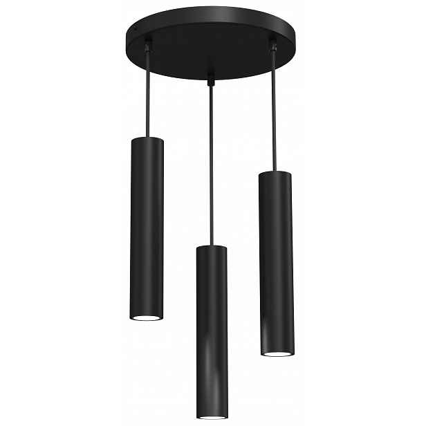 Závěsná lampa Raito Černá 3xGU10 Stropní Svítidlo závěsné tuby do obývacího pokoje nad ostrov