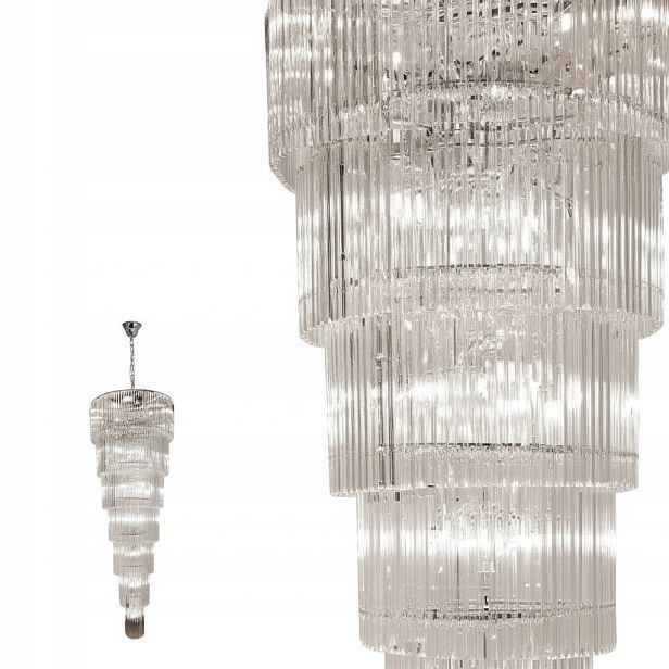 Závěsná lampa Stropní Svítidlo Stříbrná Luxe Glamour 6xE14 40W Zuma Line