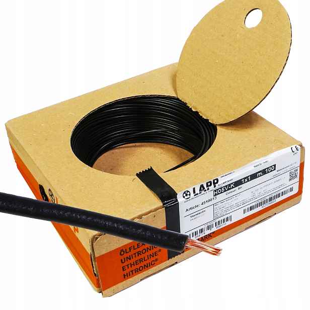 Kabel Lgy 1 mm černý Lapp měděný 100 m