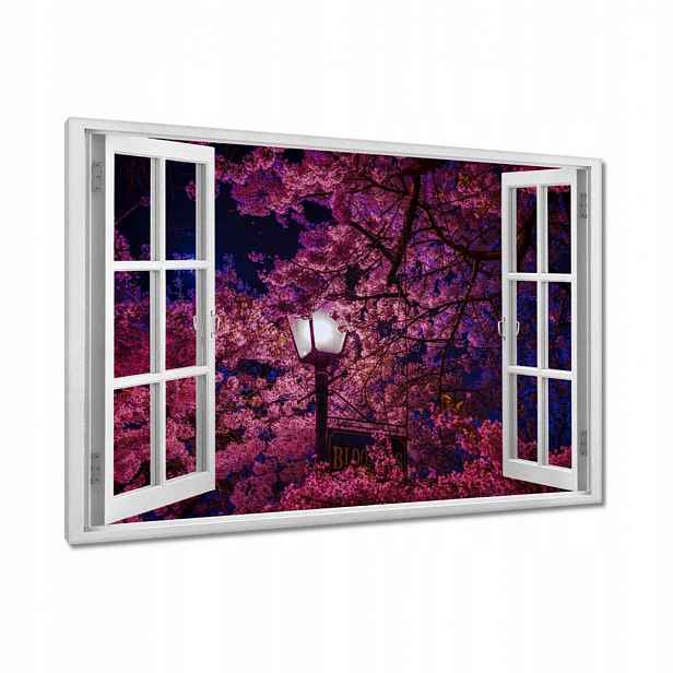 Obrazy 90x60 Hluboká noc Lampa Květiny