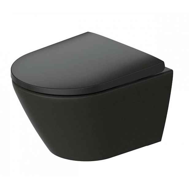 Duravit D-Neo - Závěsné WC, Rimless, DuraShield, antracit 258809AD00