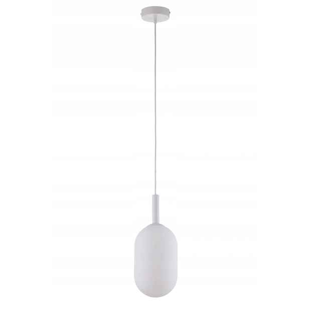 Sigma Lighting závěsná lampa Pluum bílá skleněná 1xE14 12W fi 15 cm