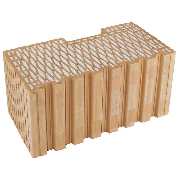 Cihla broušená HELUZ FAMILY 50-K 2in1 krajová, s tepelnou izolací 247×500×249 mm
