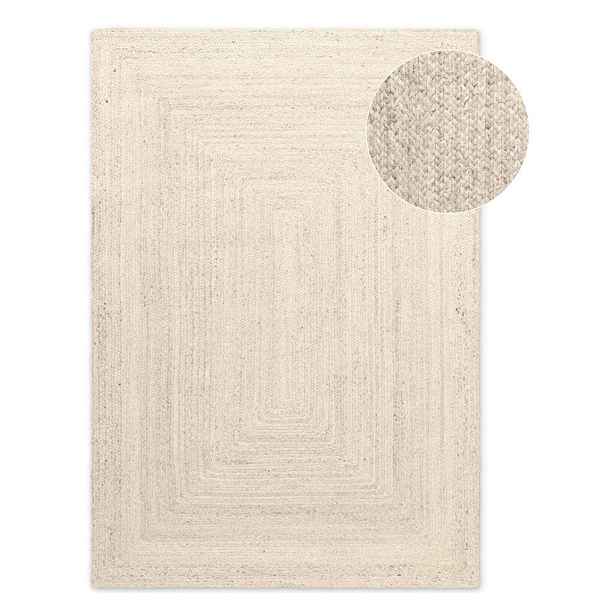 Krémový oboustranný/ručně tkaný jutový koberec 60x90 cm Juno – Hanse Home