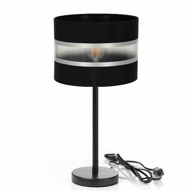 Noční Lampa Stolní Stínidlo Černá Vysoká Kovová Základna E27
