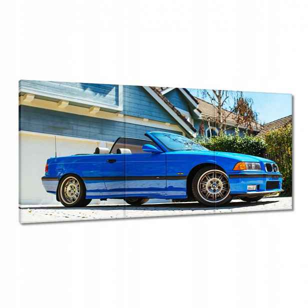 Obrazy 180x90 Modrý kabriolet Bmw 3