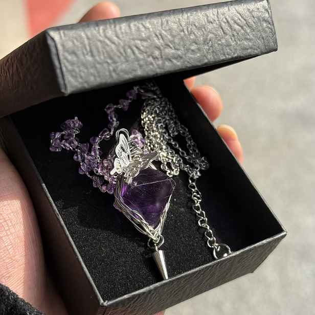 TEMU Ručně vyráběný originální design Osmihran, přírodní , kyvadlová ozdoba, s přírodním fluoritem, léčitelský křišťál, surový kámen, závěsná
