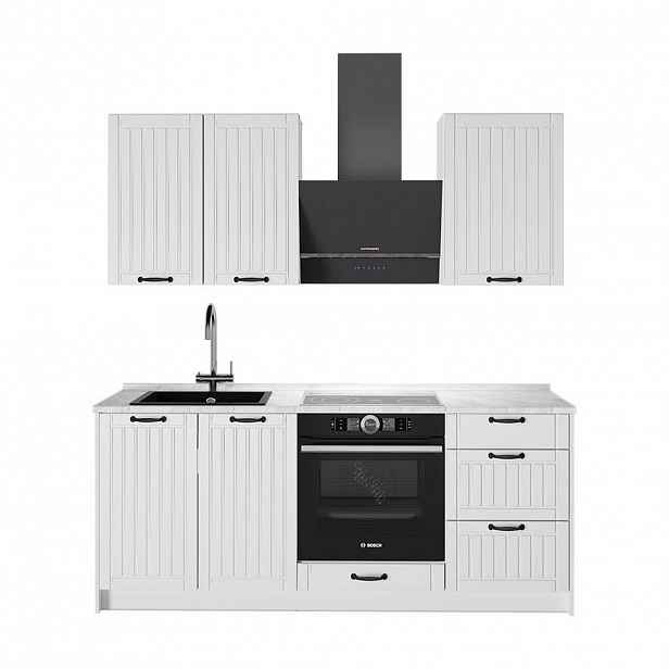 Vicco JEDNOTKOVÁ KUCHYNĚ Fame-Line, Bílý venkovský dům/Bílá, 190 cm, PD Mramor