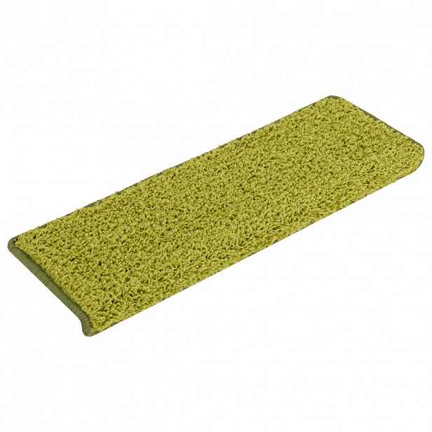 vidaXL Schodové rohože 15 ks 65 x 21 x 4 cm zelené s obdélníkovým okrajem