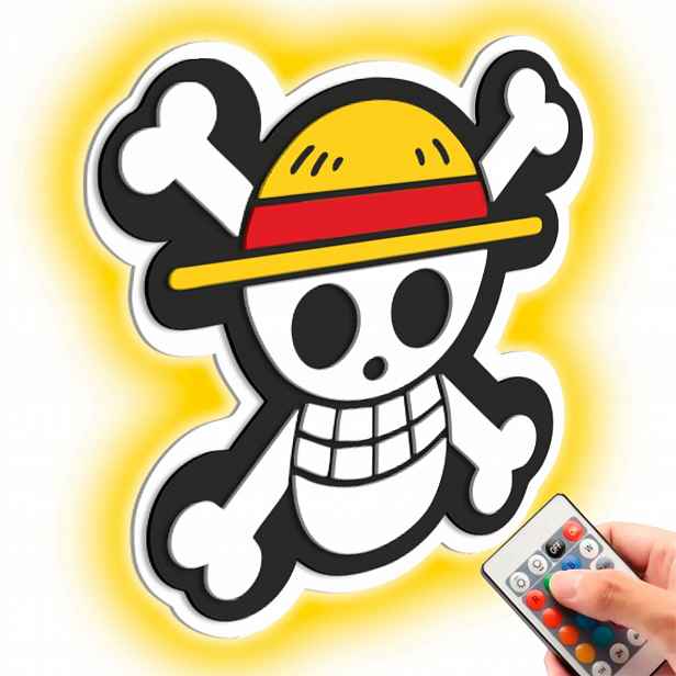 Dřevěný obraz Anime One Piece Monkey D. Luffy Nástěnná Noční Lampa Led