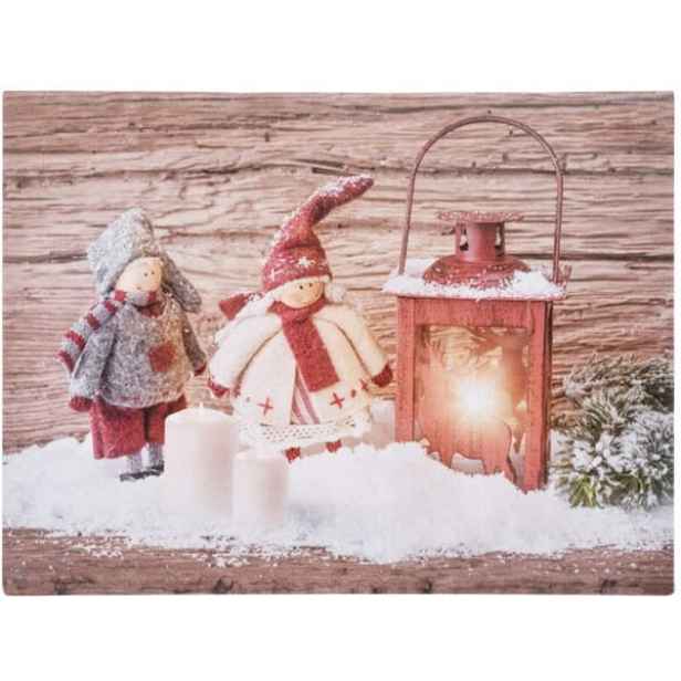 Nástěnný obraz s vánočním osvětlením Led dekorace 30x40 cm na baterie