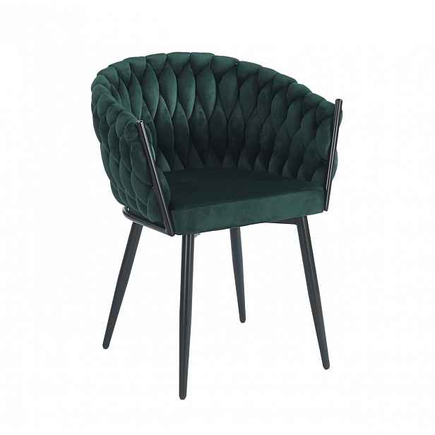 Designová čalouněná židle ZYPHIRA - zelená / černá