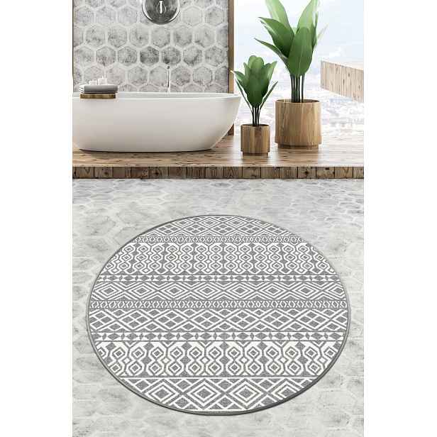 L'essentiel Koupelnová předložka Circle 80 cm šedá/bílá