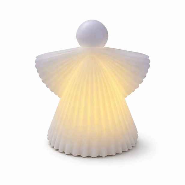 LED svíčka Anděl z pravého vosku na baterie, 11,2 × 12,5 cm, bílý, 2× AA