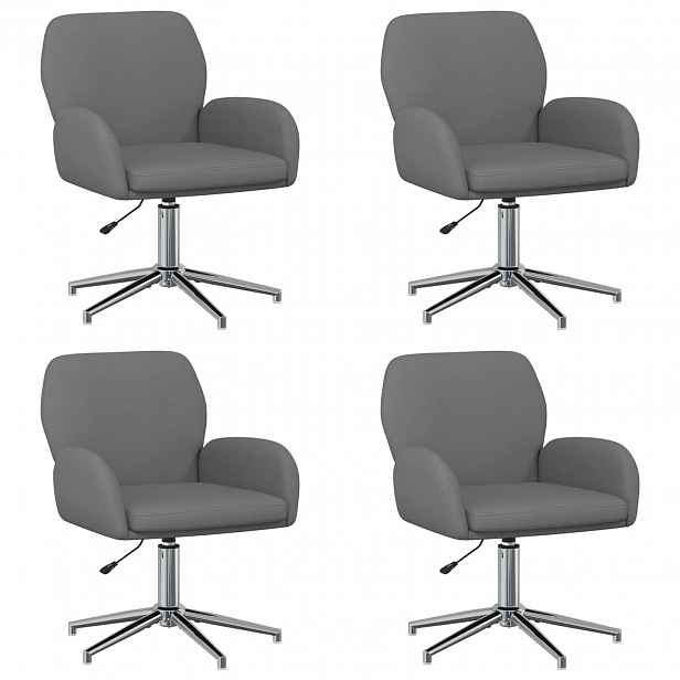 vidaXL Otáčecí židle k psacímu stolu 4 ks 54 x 58 x 90 cm Tmavě šedá