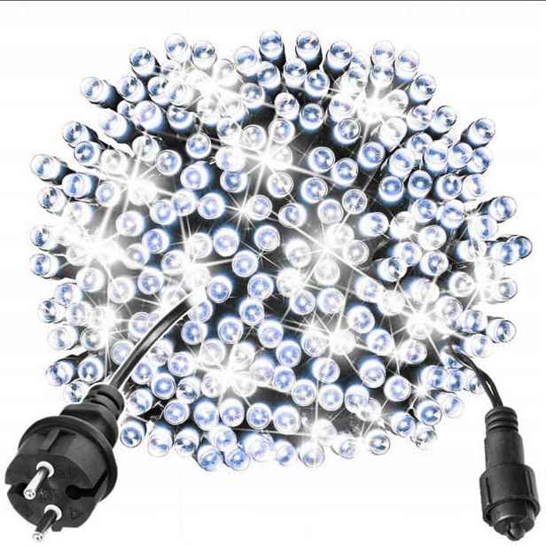 Vánoční osvětlení na stromeček 1000 Led, venkovní bílé, studené Flash
