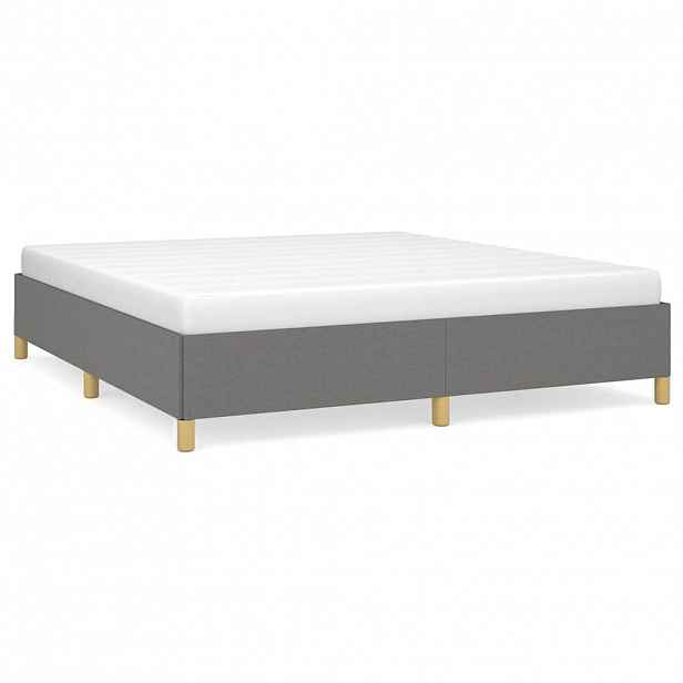 vidaXL Rám postele s boxspringem tmavě šedý 180 x 200 cm textil