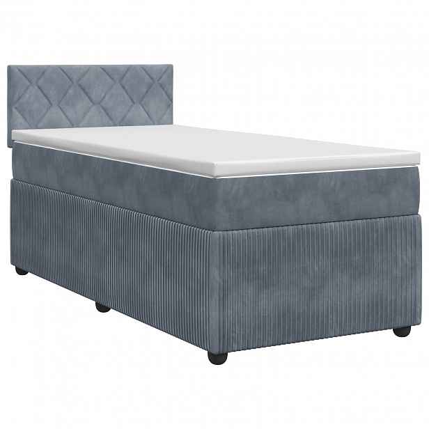 vidaXL Postel boxspring s matrací s čelo Tmavě šedá 80 x 200 cm Samet